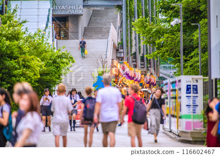 Tokyo cityscape in Japan: Inbound tourism is back...View of Shibuya Yokocho in front of Shibuya Station, surrounded by greenery = July 10th Tokyo cityscape in Japan: Inbound tourism is back...View of Shibuya Yokocho in front of Shibuya Station, surrounded by greenery = July 10th 116602467