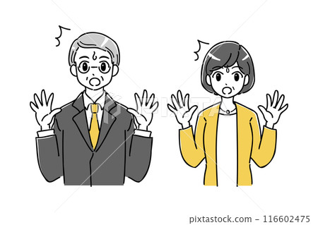 一位驚訝的高級商務人士的插圖 一位驚訝的高級商務人士的插圖 116602475