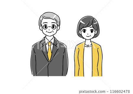 老年男女穿西裝插畫 116602478