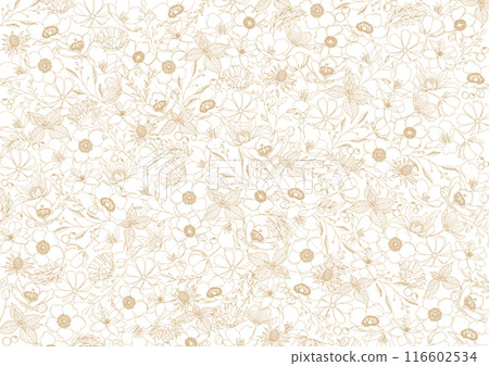 美麗的花線畫，植物背景材料 116602534