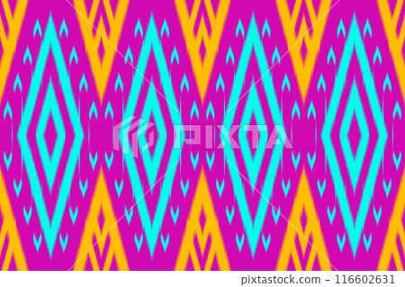 Ethnic Pattern. Ethnic India Ikat seamless pattern design. Indian traditional embroidery vector background. India ornament for tile pattern, textile decoration. 116602631