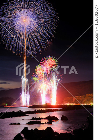 Scenery with fireworks Scenery with fireworks 116602677