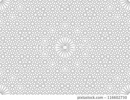 Seamless arabic geometric ornament in brown color. 116602730