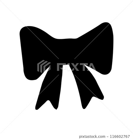Vector hand drawn doodle sketch bow tie silhouette Vector hand drawn doodle sketch bow tie silhouette 116602767