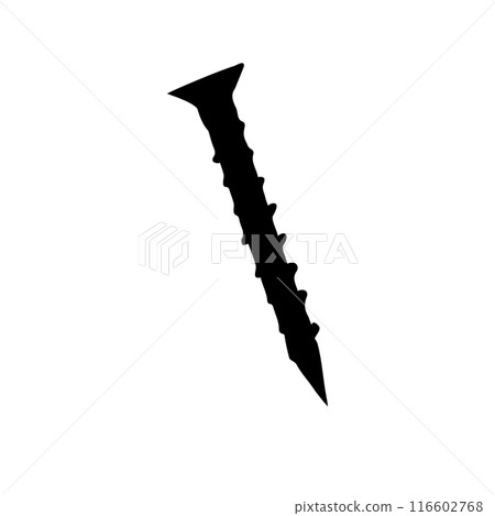 Vector hand drawn screw silhouette 116602768