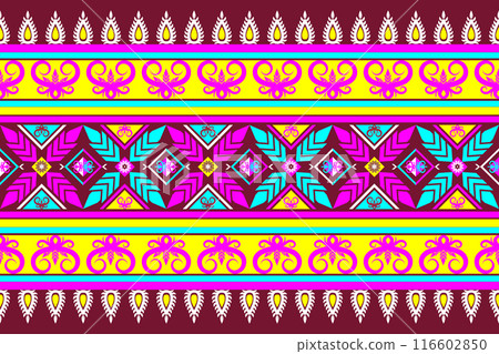 Ethnic Pattern. Ethnic India geometric pattern oriental style for tile and textile decoration. 116602850