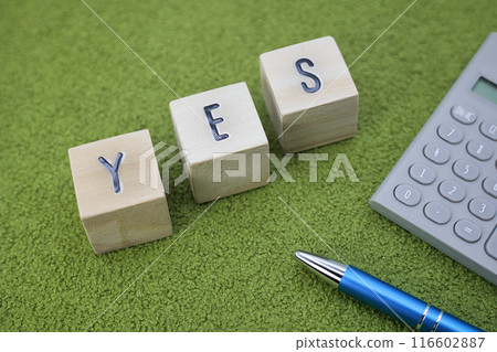 Choose YES, NO wooden letter blocks 116602887