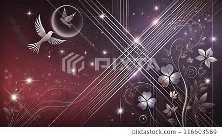 紅色夜空與銀色鳥的幻想 116603569