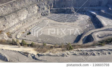 granite quarry, stone mining, aerial view 116603708
