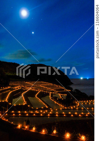 Rice terrace at moonlit night Rice terrace at moonlit night 116604064