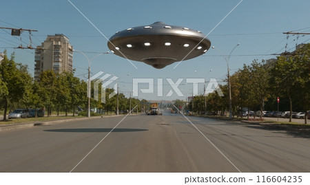 Ufo, photorealistic 3d visualization, 3d render 116604235