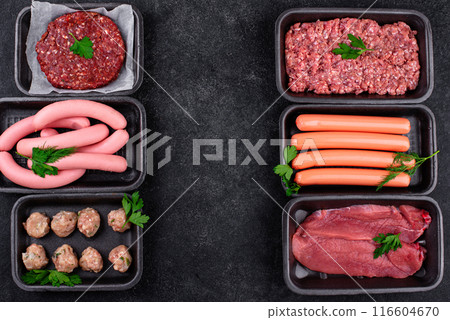 Assortment of different vegan plant based meat Assortment of different vegan plant based meat 116604670