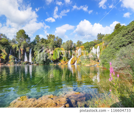 Kravice waterfalls in the National Park of Bosnia and Herzegovina. 116604733