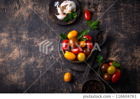 Assortment of different cherry tomatoes Assortment of different cherry tomatoes 116604761