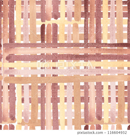 Checkered pattern. Watercolor stripes and spots of pink and burgundy, hand-drawn in watercolor. Suitable for printing, scrapbooking, textiles, design. Watercolor illustration. Checkered pattern. Watercolor stripes and spots of pink and burgundy, hand-drawn in watercolor. Suitable for printing, scrapbooking, textiles, design. Watercolor illustration. 116604932