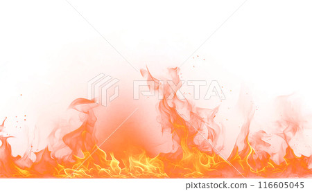 Flame material burning from below with transparent background 116605045