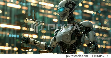 Artificial Intelligence Holds Scales of Justice 116605204