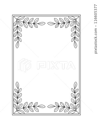 Monochrome leaf simple frame 116605377