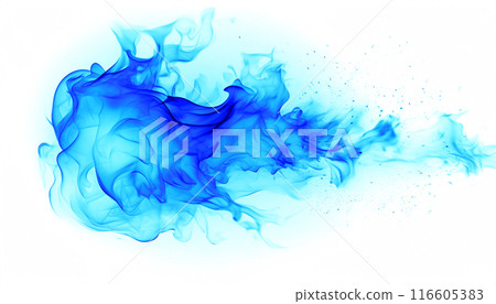 Burning blue flame transparent material 116605383