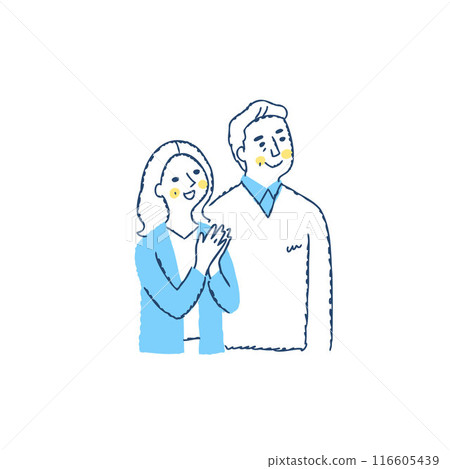 老夫婦望著右上角，欣喜若狂 116605439