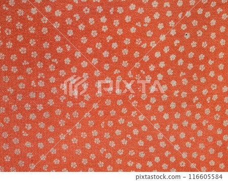 Antique kimono fabric with small flowers Antique kimono fabric with small flowers 116605584