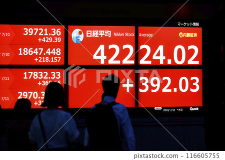 Tokyo cityscape in Japan breaks through the 42,000 yen mark for the first time. The highest price in history for three consecutive days... Stock price/closing price = 11th, Nihonbashi Kabutocho 116605755
