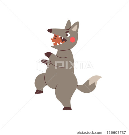 Vector illustration of a children's wolf costume on an isolated background. Vector illustration of a children's wolf costume on an isolated background. 116605787