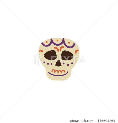 Dia de los Muertos. Sugar skull vector illustration. 116605865