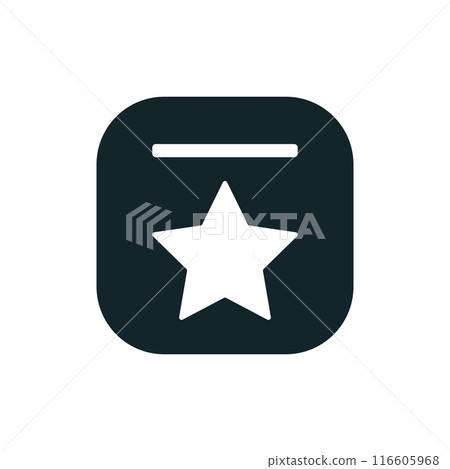 Bookmark icon showing five point star shape Bookmark icon showing five point star shape 116605968