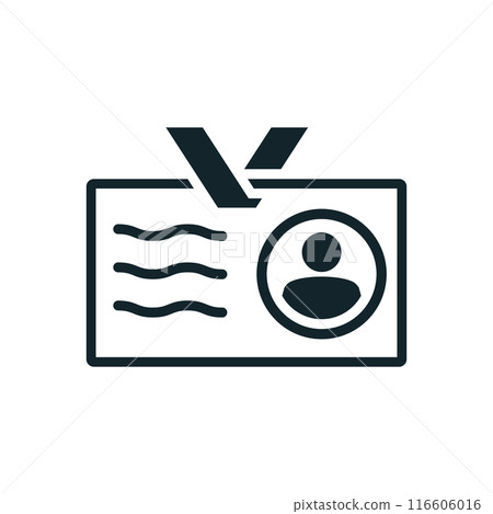 Conference badge icon showing professional identity and attendance Conference badge icon showing professional identity and attendance 116606016