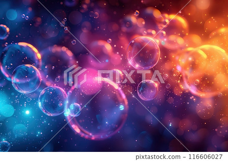 abstract background with bubbles and bokeh lights, 3d render abstract background with bubbles and bokeh lights, 3d render 116606027