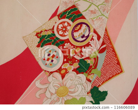 可愛的古董和服布料 116606089