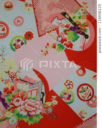 Cute antique kimono fabric Cute antique kimono fabric 116606229