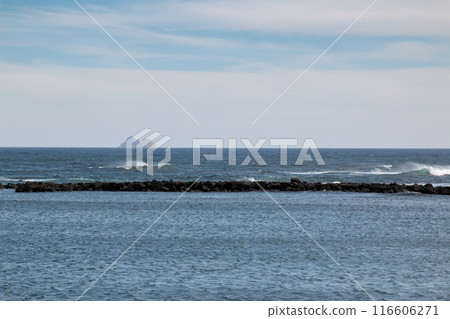 Atlantic ocean and a rock in the sea, Lanzarote, Spain Atlantic ocean and a rock in the sea, Lanzarote, Spain 116606271