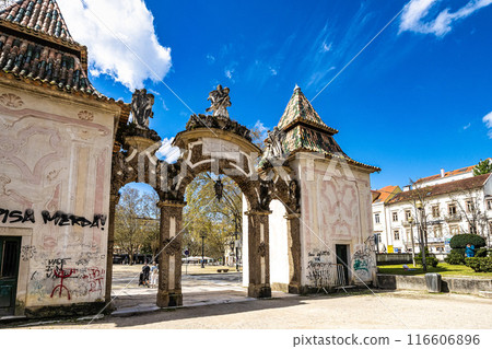 Mermaid Garden, Jardim da Sereia in the center of Coimbra, Portugal. 18th century public park 116606896