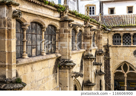 Colonnade of cloister of Santa Cruz Monastery and Church at Coimbra, Portugal 116606900