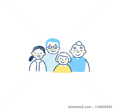 Four smiling seniors, upper body 116606985