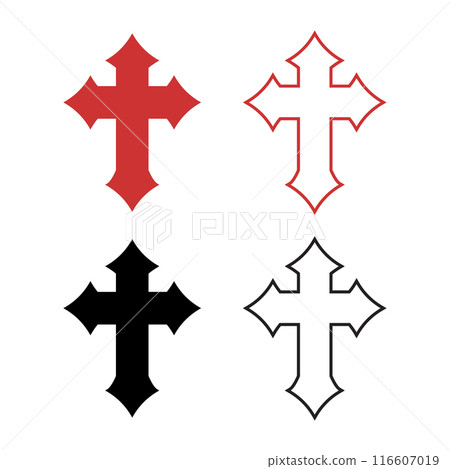 medieval coat of arms icons. templar cross isolated. Vector illustration medieval coat of arms icons. templar cross isolated. Vector illustration 116607019
