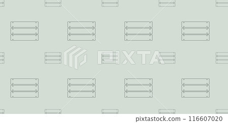 Black line Wooden box icon isolated seamless pattern on green background. Vector Outline Illustration of Storage box, Template for Web page background, Textile and Fabric Print, Wallpaper, Cover 116607020