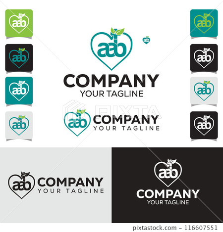 AAB Letter Medical Health care logo Template 116607551