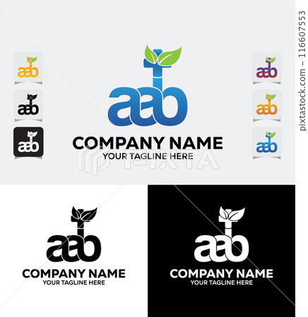 AAB Letter Medical Health care logo Template 116607553