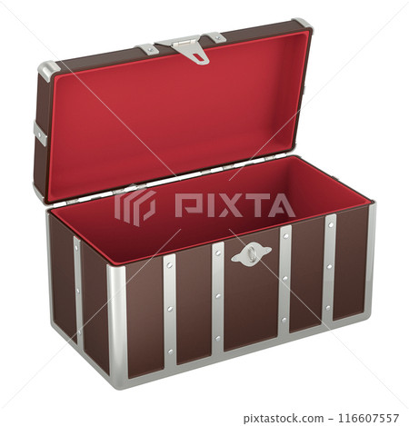 Opened Empty Treasure Chest. 3D rendering Opened Empty Treasure Chest. 3D rendering 116607557