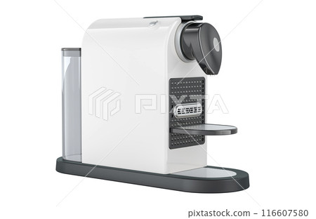 White Coffee Pod Machine, closeup. 3D rendering 116607580