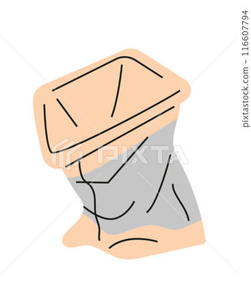 depicting plastic waste, including crumpled and squeezed containers and used disposable paper cups. depicting plastic waste, including crumpled and squeezed containers and used disposable paper cups. 116607794