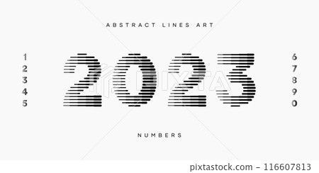 Number Font Logo Geometric Horizontal Lines Art Set Number Font Logo Geometric Horizontal Lines Art Set 116607813