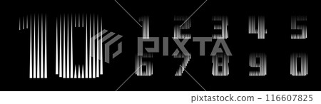 Number Font Logo Geometric Vertical Lines Art Set Number Font Logo Geometric Vertical Lines Art Set 116607825