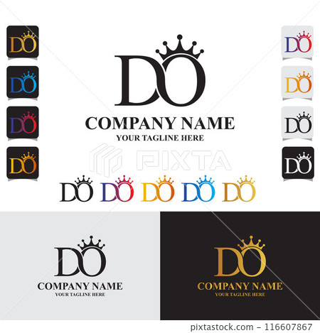 DO letter Luxury Brand logo Template with crown DO letter Luxury Brand logo Template with crown 116607867