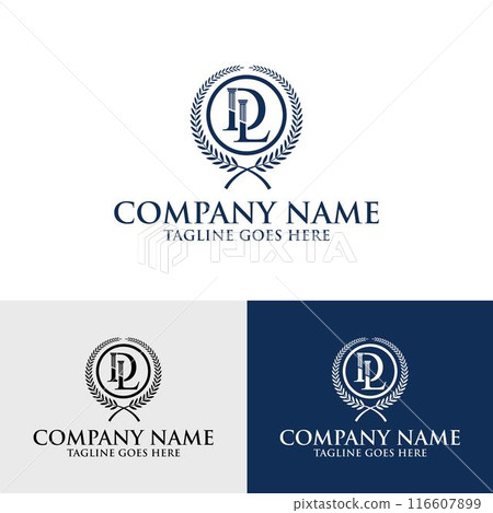 DL letter initial pillar law firm attorney logo DL letter initial pillar law firm attorney logo 116607899