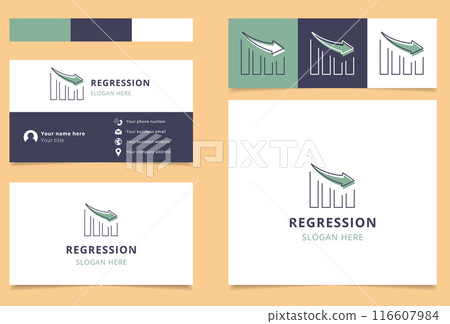 Regression logo concept featuring a downward trending arrow 116607984