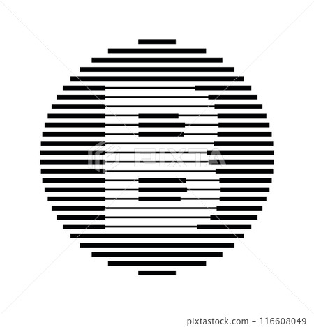 Letter B Logo Round Geometric Horizontal Stripe Lines 116608049